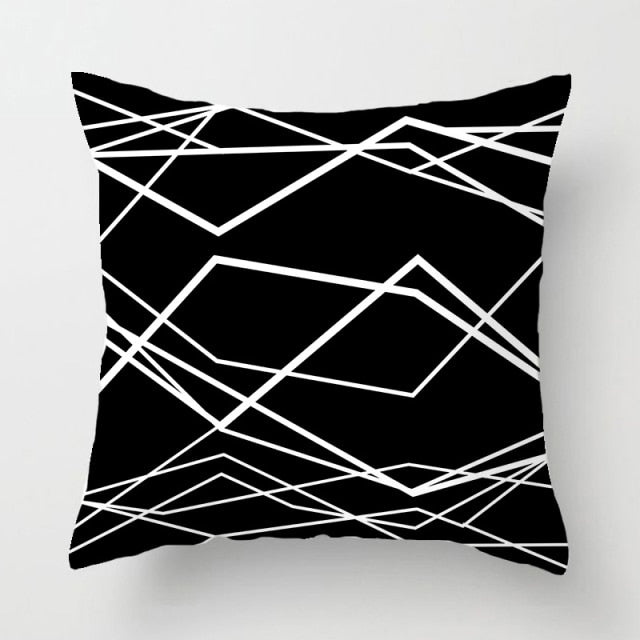 Pillow - Brief Black White Geometric Pillowcase