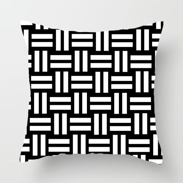 Pillow - Brief Black White Geometric Pillowcase