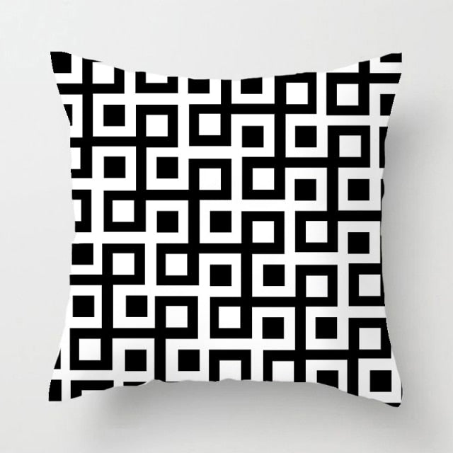 Pillow - Brief Black White Geometric Pillowcase