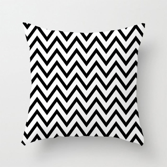 Pillow - Brief Black White Geometric Pillowcase