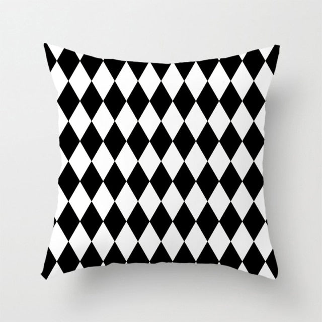 Pillow - Brief Black White Geometric Pillowcase