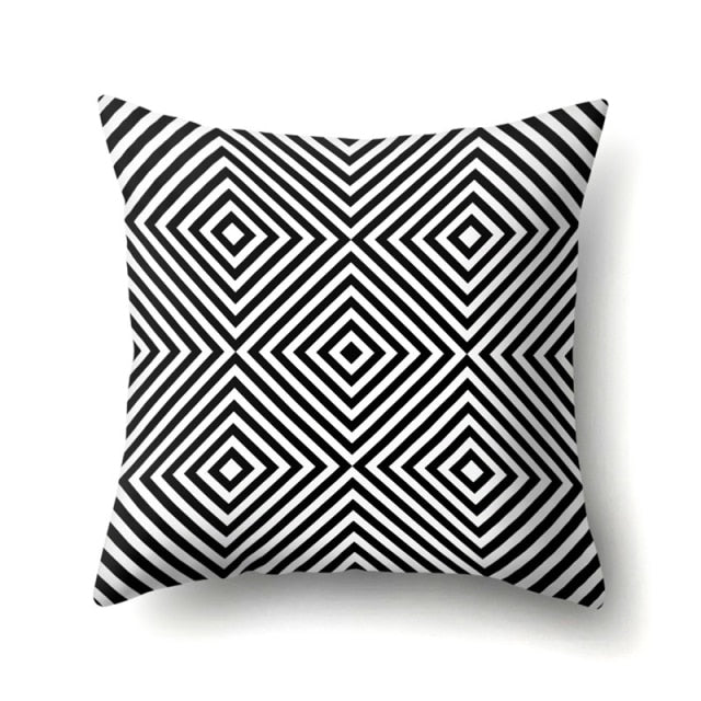 Pillow - Brief Black White Geometric Pillowcase