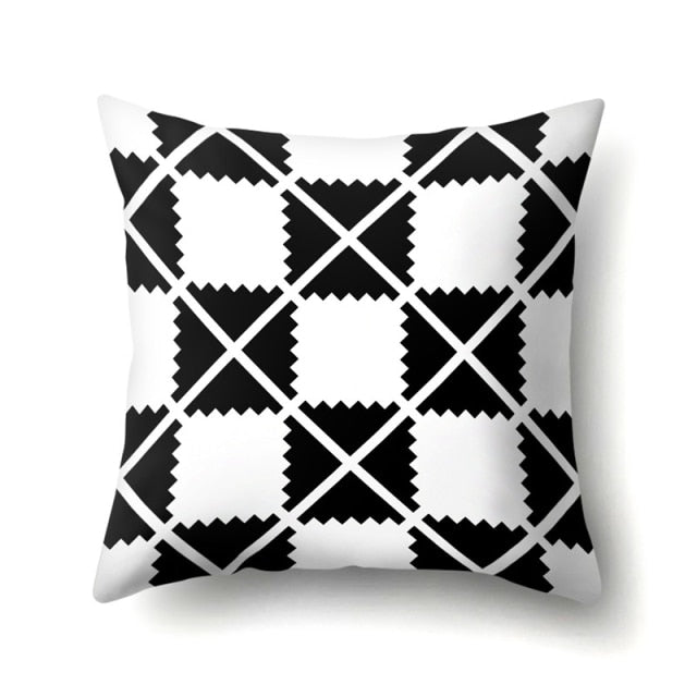 Pillow - Brief Black White Geometric Pillowcase