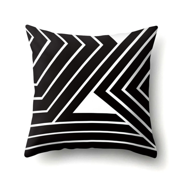 Pillow - Brief Black White Geometric Pillowcase