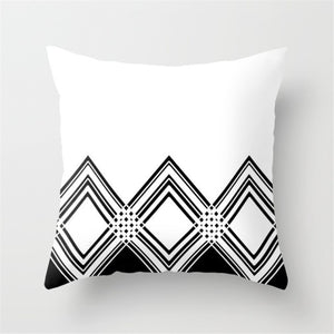 Pillow - Brief Black White Geometric Pillowcase