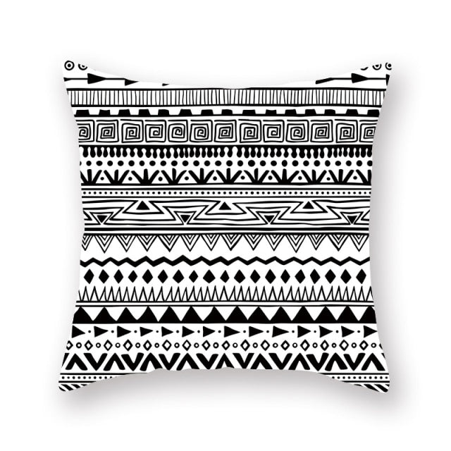 Pillow - Brief Black White Geometric Pillowcase