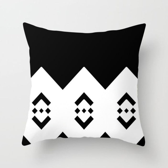 Pillow - Brief Black White Geometric Pillowcase