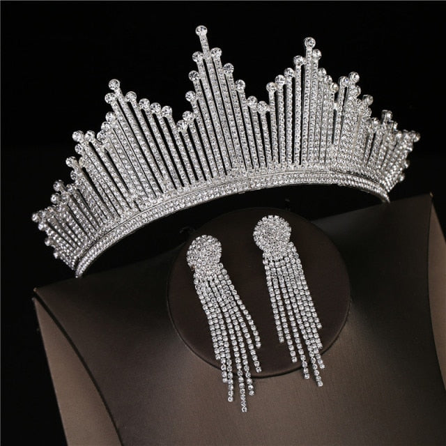 Luxury Silver Color Crystal Bridal Tiaras