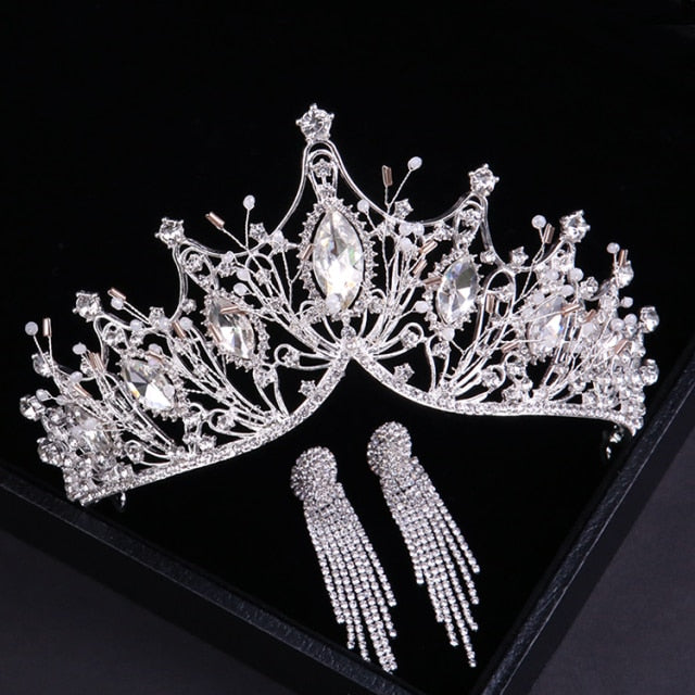 Luxury Silver Color Crystal Bridal Tiaras