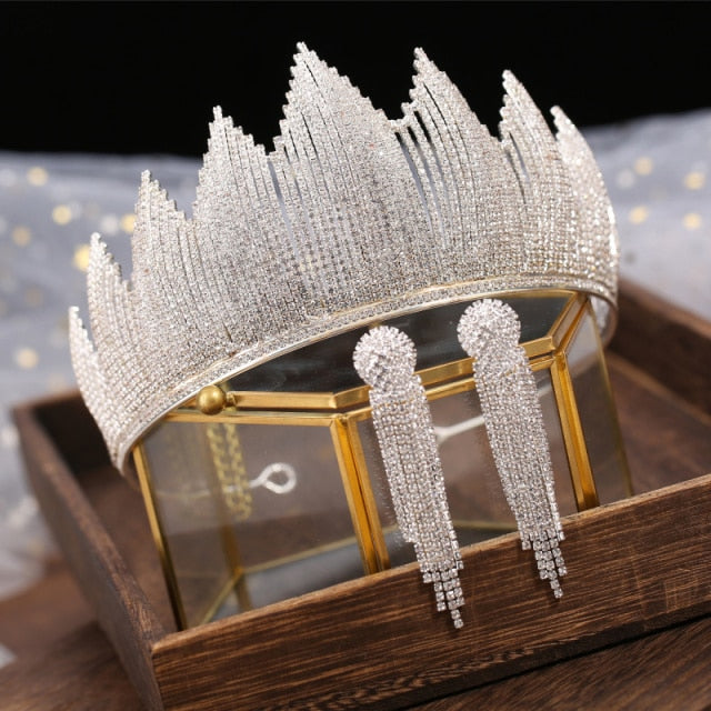 Luxury Silver Color Crystal Bridal Tiaras