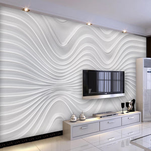 Wallpaper - Custom 3D Stereoscopic Embossed Curve Stripe Mural