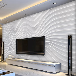 Wallpaper - Custom 3D Stereoscopic Embossed Curve Stripe Mural