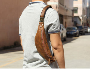 Waist bag genuine cow leather