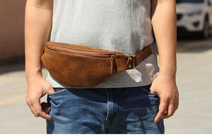 Waist bag genuine cow leather