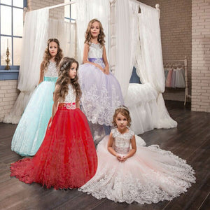 kids Lace Long Prom or Wedding Dress