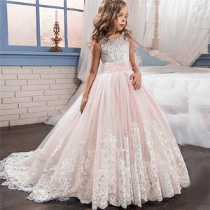 kids Lace Long Prom or Wedding Dress