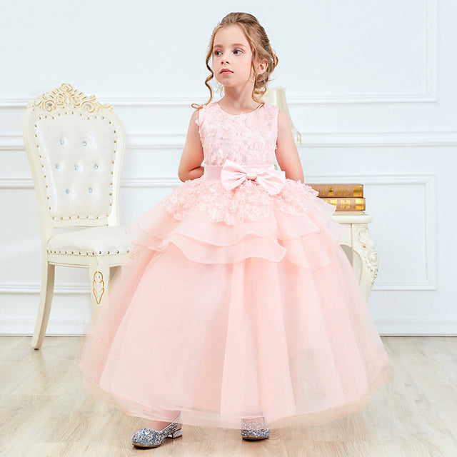 kids Lace Long Prom or Wedding Dress