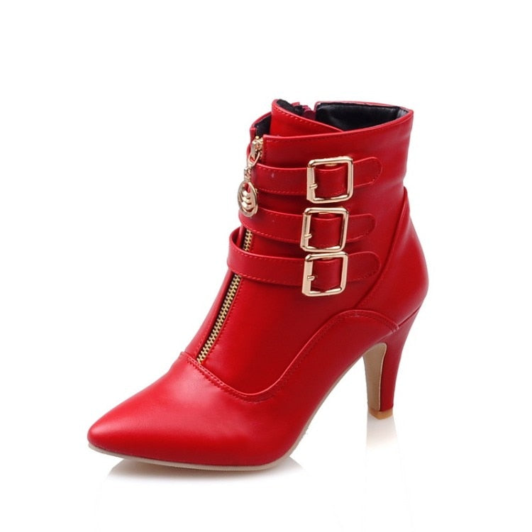 Boots - Pointed toe high heels short boot