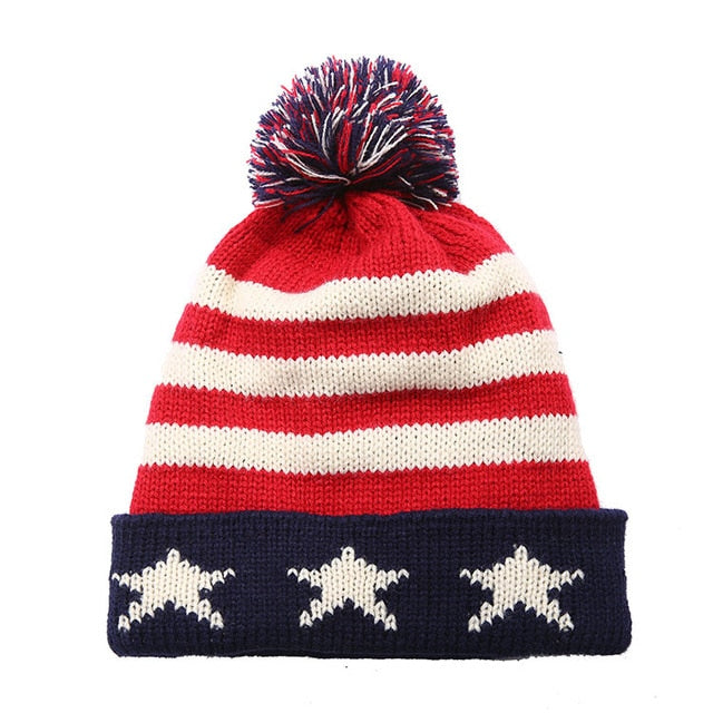 Pom Poms ball Knitted Cap