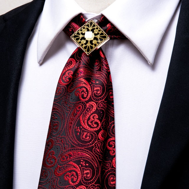 Yellow Gold Plaid Men's Tie Set