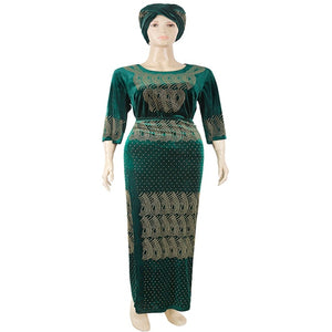 Dress -  Elegant Turban African Party Dress