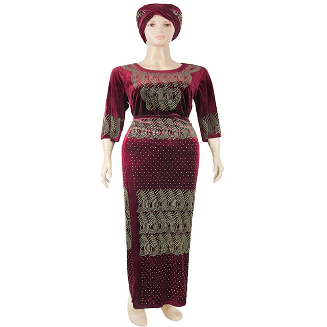 Dress -  Elegant Turban African Party Dress