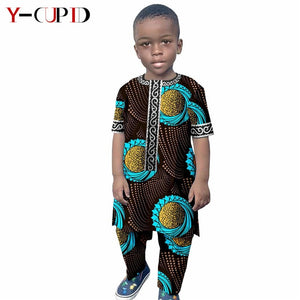 Boys Outfits Custom Ankara Print Tops and Pants Sets