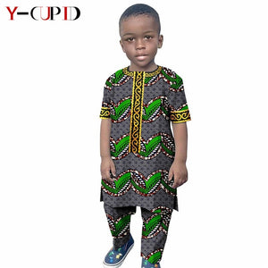 Boys Outfits Custom Ankara Print Tops and Pants Sets