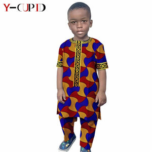 Boys Outfits Custom Ankara Print Tops and Pants Sets