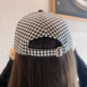 Checked Snapback Hip Hop Baseball Cap Bone