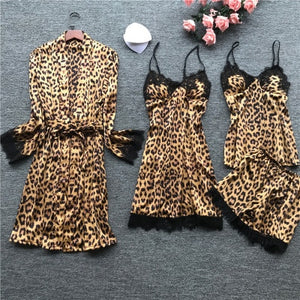 Pajamas - Leopard Satin Pajamas