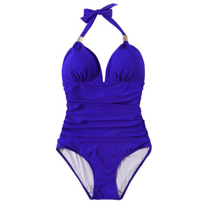 One Piece Solid Bathing Suit