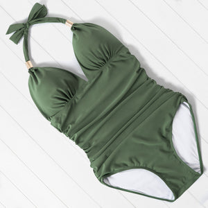 One Piece Solid Bathing Suit