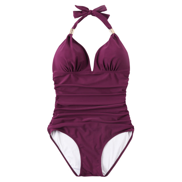 One Piece Solid Bathing Suit