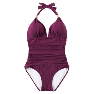 One Piece Solid Bathing Suit