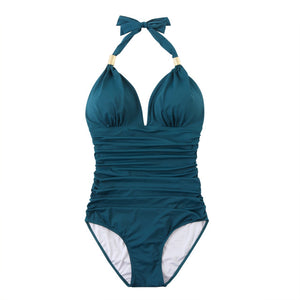 One Piece Solid Bathing Suit