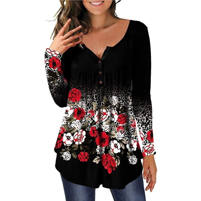 Floral Printed Tunic Shirts