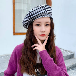 Houndstooth Beret