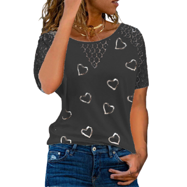 Hearts Printed Women's T Shirt