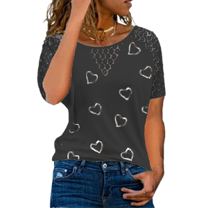 Hearts Printed Women's T Shirt