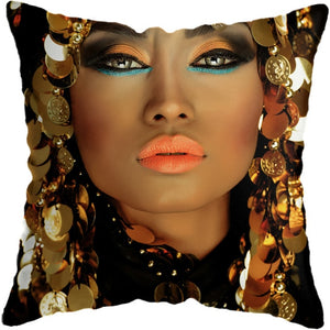 Pillow - Black Gold African Lady