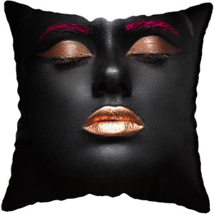 Pillow - Black Gold African Lady