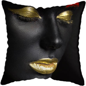 Pillow - Black Gold African Lady