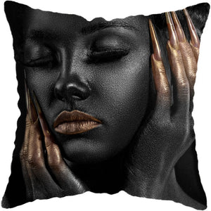 Pillow - Black Gold African Lady