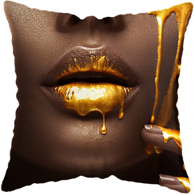 Pillow - Black Gold African Lady