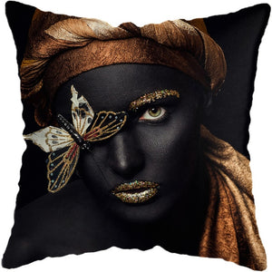 Pillow - Black Gold African Lady