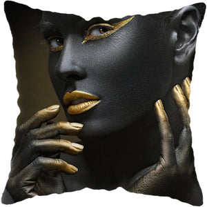 Pillow - Black Gold African Lady