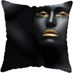 Pillow - Black Gold African Lady