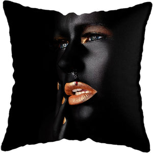 Pillow - Black Gold African Lady