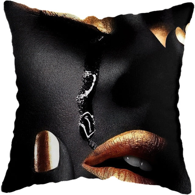 Pillow - Black Gold African Lady